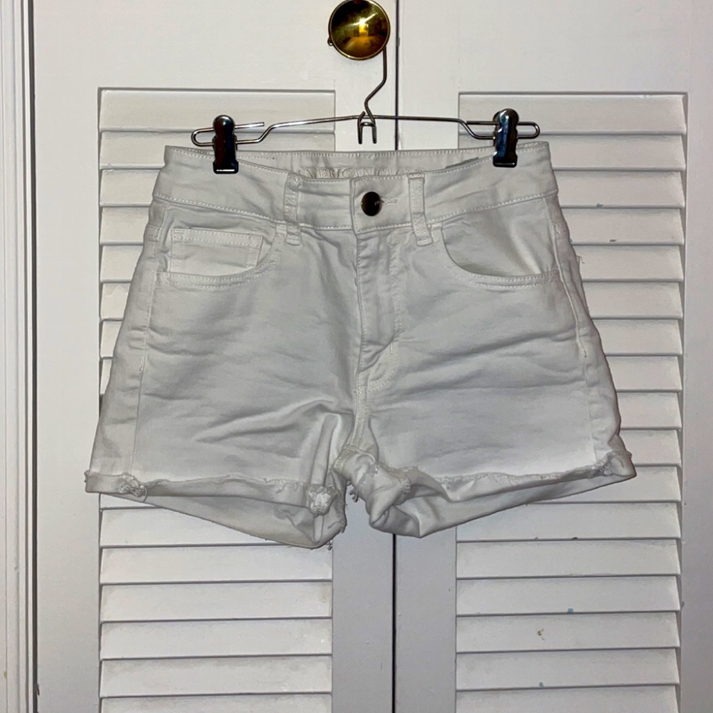 American Eagle white jean shorts